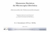 Momentos Decisivos dMi i Eltôida Microscopia Eletrônica · ao aluno Charles Wilson (1869 - 1959, ... Dow Chemical, 1944 R. D. h e . , ... Melhor livro sobre microscopia eletrônica