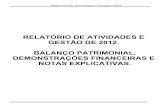RELATÓRIO DE ATIVIDADES E GESTÃO DE 2012. BALANÇO PATRIMONIAL… · 2014-06-06 · desafios legais e no desenvolvimento de interpretações e soluções autóctones. ... Balanço