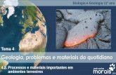 Geologia, problemas e materiais do quotidiano - jcmorais.comjcmorais.com/documentos/BioGeo11_Rochas_magmaticas.pdf · 4.2. Processos e materiais importantes em ambientes terrestres