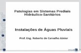 Patologias em Sistemas Prediais Hidráulico-Sanitários · •A norma NBR 10844 fixa as exigências e critérios necessários aos projetos de instalação de drenagem de águas pluviais,