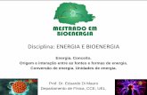 Disciplina: ENERGIA E BIOENERGIA - unicentro.br fileEnergia de células fotoelétricas e fotovoltaicas; Energias das reações químicas.
