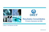 Lisboa, 21 de Setembro de 2006 - Grupo Orey de resultados 1 Semestre 2006.pdfHighlights (ii) Aquisição, na área financeira, da Cotavalor – Sociedade Corretora, S.A. e da MCA Economy,