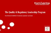 the quality ansd regulatory leadership - formiventos.comformiventos.com/wp-content/uploads/2016/04/the-quality-ansd...The Quality & Regulatory Leadership Program É critico que os