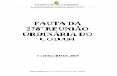 PAUTA DA 278ª REUNIÃO ORDINÁRIA DO CODAM · Proposição 001 CROMUS INDÚSTRIA DE EMBALAGENS DA AMAZÔNIA S/A 17 Proposição 002
