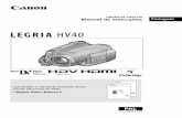 Câmara de vídeo HD Manual de instruções · 7 Introdução PT Obrigado por ter adquirido a Canon LEGRIA HV40. Antes de utilizar a câmara de vídeo, leia atentamente este manual