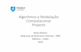 Algoritmose Modelação Computacional Projecto Final.pdf · T s˜ao uma amostra multinomial do vector aleato´rio V~ =(X 1...,X n,C).Oobjectivode