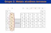 Grupo 2: Metais alcalinos terrosos - ufjf.br · Grupo 2: Metais alcalinos terrosos Propriedades dos metais alcalinos terrosos Tamanho dos átomos e íons • Os átomos dos elementos