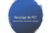 Reciclaje de PET - santiagorecicla.cl · RECIPET S.A. RECIPET es una de las empresas recicladoras de plástico PET más importante de Sudamérica. Recibe PET de todo Chile e Importado.