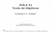 1 AULA 11 Teste de Hipótese - Ernesto Amaral · 1 AULA 11 Teste de Hipótese Ernesto F. L. Amaral 16 de setembro de 2010 Metodologia de Pesquisa (DCP 854B) Fonte: Triola, Mario F.