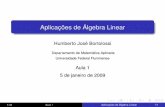 Aplicações de Álgebra LinearProgramação Linear: método simplex. Dualidade e teoria dos jogos. 3/40 Aula 1 Aplicações de Álgebra Linear 1/1 Bibliograﬁa básica Gilbert Strang.Linear