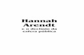Hannah Arendt...SOBRE A OBRA Este livro é resultado de dissertação de mestrado intitulada “O declínio da esfera pública no pensamento de Hannah Arendt”, defendida junto ao