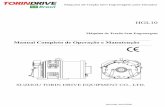Manual Completo de Operação e Manutençãotorindriveintl.com/torindrivebrasil/wp-content/... · Modelo da Máquina Capacidade Velocidade Diâm. Cabo de Aço HGL 10 3 para 320Kg