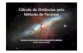 Cálculo de Distâncias pelo Método de Paralaxe · Cálculo de Distâncias pelo Método de Paralaxe Grupo de Astronomia da Universidade da Madeira 29 de março de 2017