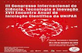 III Congresso Internacional de Ciência, Tecnologia e ...ca e Farmacognosia pela Universidade de Paris XI, pós-doutor pela Universidade de Lausanne e Universidade de Genebra ambas