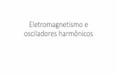 Eletromagnetismo e osciladores harmônicos · =1 ∞ 𝒜 cos( +𝜑𝑘)sin𝑘 O truque da solução geral (no caso da corda com extremos fixos) 2 2 1 2 2 2 =1 = 𝑘 𝑘 = OndaHarm.𝐄