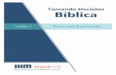 Lição 1 Ética nas Escrituras - Third Mill · um ramo específico da teologia, mas a um aspecto essencial de toda teologia e todo o viver cristão. AMPLITUDE DE PROBLEMAS No passado,