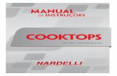 COOKTOPS - NardelliOnline.com.br · Recomendamos o uso de uma fina camada de silicone para vedar a mesa do cooktop ao tampo. Quando montar sobre balcões com portas, tome cuidado
