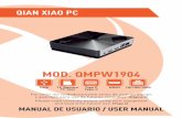 QIAN XIAO PC · Ranuras de Expansión Micro SD MAX 128GB Interface de Pantalla HDMI*2 Conexión Inalámbrica WiFi 802.11 AC con + Bluetooth® 4.2 Puerto Ethernet 10/100/1000 Interfaz