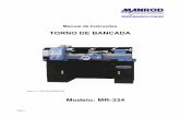 TORNO DE BANCADA - celmar.com.brcelmar.com.br/wp-content/uploads/2018/10/MR-334.pdf · 9.3 Tabelas de rodas dentadas roscas em polegadas ... Perigo geral com um aviso de ferimentos
