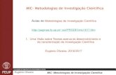 MIC- Metodologias de Investigação Científicaeol/PRODEI/mic1617_files/Teorias.pdf · Eugénio Oliveira MIC- Metodologias de Investigação Científica • A investigação científica