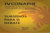 SUBSÍDIOS PARA O DEBATE - DEDIHC · subsÍdios para o debate 3 iv conferÊncia nacional de promoÇÃo da igualdade racial o brasil na dÉcada dos afrodescendentes: reconhecimento,