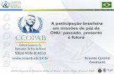 A participação brasileira em missões de paz da ONU ...... Tenente Coronel Cavalcanti A participação brasileira em missões de paz da ONU: passado, presente e futuro