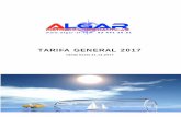 TARIFA GENERAL 2017 - Algar SLalgar-sl.com/wp-content/uploads/2017/03/TARIFA-2017.pdf · Mosquetón estampado inox 000260 50 mm 1,67 G 000261 70 mm 3,28 G 000262 100 mm 7,12 G Mosquetón