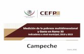 Campeche - CEFPCampeche 3 Indicadores de Pobreza a Nivel Estatal Pobres Moderados Pobres Extremos Población No pobre y No Vulnerable Vulnerables por ingresos Vulnerables por Carencia