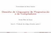 Desenho de Linguagens de Programaccão e de Compiladoresdesousa/2015-2016/DLC/aula_dlpc9-pp.pdf · UniversidadedaBeiraInterior Desenho de Linguagens de Programacão e de Compiladores