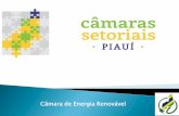 Câmara de Energia Renovável - Sebrae Sebrae/UFs... · Energia Renovável no Piauí sistema interligado ICMS ECOLÓGICO O Piauí hoje é o quinto maior produtor de energia eólica