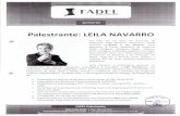 Palestrante: LEILA NAVARRO - CRC/AL · (Associação Espanhola de Coaching e Consultoria de Processos). . - ... . n.. .4^ n 1 fl :. i__ 1er ... Leila Navarro mantém como base da