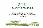 POLÍTICA DE INVESTIMENTOS 2017 - CAAPSML · 2019-03-18 · Superintendência, apresenta a Política de Investimentos dos recursos do Regime Próprio de Previdência Social do Município