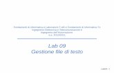 Lab 09 Gestione file di testo - unibo.it · PDF file 2016-05-02 · BreakingWaves Odeon 15-19-23 sale.txt: Capitol 6.00 Fellini 5.50 Modernissimo 6.00 Nosadella 6.50. Lab15 15 Esercizio