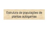 Estrutura de populações de plantas autógamas · Plantas Autógamas •Final do século XIX, a seleção de linhas puras passou a ser um método organizado de melhoramento Plantas