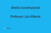 Direito Constitucional Professor: Luis Alberto · PODER CONSTITUINTE Originário ou de 1º grau (poder de fato/político) Derivado ou de 2º grau (poder de direito) Poder de criar