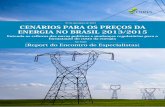 07 de novembro de 2012 CENÁRIOS PARA OS PREÇOS DA … · CENÁRIOS PARA OS PREÇOS DA ENERGIA NO BRASIL 2013/2015 Entenda os reflexos das novas politicas e mudanças regulatórias
