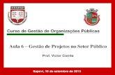 Aula 6 Gestão de Projetos no Setor Público · projetos na administração pública: da implantação do escritório de projetos à gestão de portfólio na Secretaria de Estado