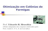 Otimização em Colônias de Formigas - USPwiki.icmc.usp.br/images/8/83/Aula_5_CB_Ant_B.pdf · Número de formigas tem que ser muito maior que um para garantir convergência para