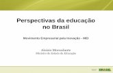 Perspectivas da educação no Brasil · Modalidades de Bolsas e Metas Globais (2011 – 2015) Bolsa Brasil Graduação (1 ano) 27.100 Bolsa Brasil Doutorado (1 ano) 24.600