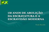 130 ANOS DE ABOLIÇÃO DA ESCRAVATURA E A ESCRAVIDÃO … · •Brasil: Colônia importadora de mercadorias ... escravidão no Brasil. Art. 2º - Revogam-se as disposições em contrário