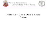 Aula 12 – Ciclo Otto e Ciclo Diesel - USP · 2015-06-26 · Exercício – Ciclo Diesel Exemplo 12.8 Um ciclo padrão a ar Diesel apresenta relação de compressão igual a 20 e