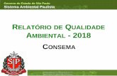 ELATÓRIO DE QUALIDADE AMBIENTAL - 2018...DIAGNÓSTICO AMBIENTAL – RECURSOS HÍDRICOS . Coordenadoria de Planejamento Ambiental Departamento de Informações Ambientais Centro de