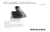 CD140 PT57 IFU - Philips€¦ · 1 Coloque a tampa da bateria 2 Posicione as baterias com a polaridade correta como indicado e coloque a tampa. 3.3 Posicionar o aparelho na base Observação