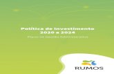 Política de Investimento 2020 a 2024€¦ · Para o Plano de Gestão Administrativa, a RUMOS deﬁniu que sua Expectativa de Rentabilidade é o CDI, nos termos do item IV do Art.