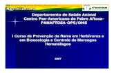 Departamento de Saúde Animal Centro Pan-Americano de Febre ...ww3.panaftosa.org.br/Comp/MAPA/227238.pdf · I Curso de Prevenção da Raiva em Herbívoros e em Bioecologia e Controle