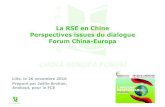 La RSE en Chine Perspectives issues du dialogue …La RSE en Chine Perspectives issues du dialogue Forum China-Europa Lille, le 26 novembre 2010 Préparé par Joëlle Brohier, Anakout,