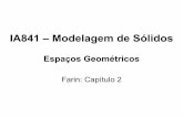 IA841 – Modelagem de Sólidos€¦ · IA841 – 1s2015 - Ting Espaço Afim w⃗ =αu⃗u+αv⃗v Base: (⃗v1,⃗v2,…,⃗vn)P−0=∑ i=1 n γi⃗vi P=0+∑ i=1 n γi⃗vi Combinação
