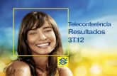 Teleconferência Resultados 3T12 - Banco do Brasil › ... › pt › dce › dwn › Teleconferencia3T12.pdf · Banco do Brasil S.A. – Resultado do 3º Trimestre de 2012 2 Aviso