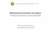 XIV FEIRA NACIONAL DO CAMARÃO - FENACAM’17 - Natal - RN · 2017-11-23 · Melhoramento Genético em tilápias: Principais características a serem trabalhadas Carlos Antonio Lopes