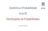Estatística e Probabilidade Aula 05 Distribuições de ... · Teoria Definições Uma variável aleatória é uma variável que tem um valor numérico único para cada resultado